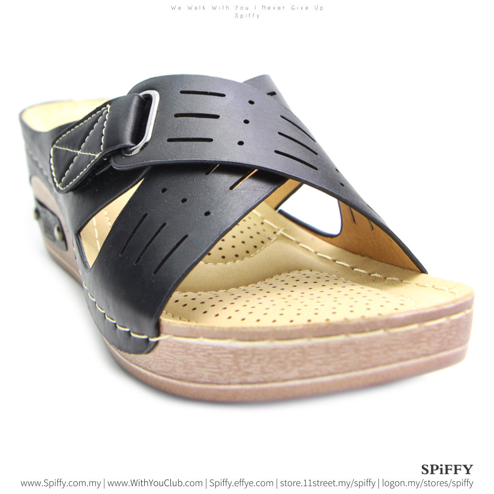Modern Fashion Spiffy Sandals Shoes – CT3408 Black | Apricot Colour 👠👣😤🤣