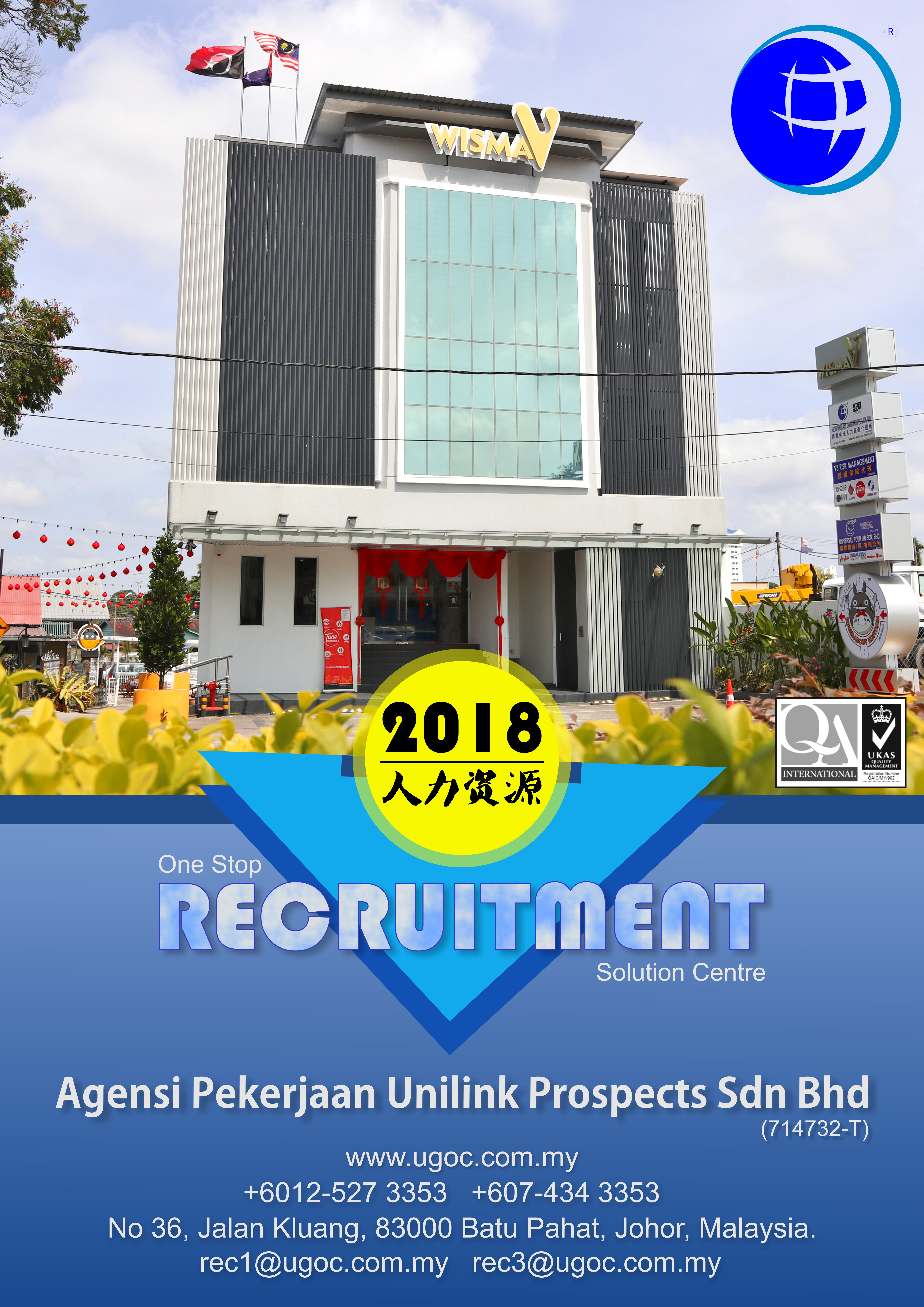 Agensi Pekerjaan Unilink Prospects Sdn Bhd Wisma V Malaysia Job Vacancy Manpower One Stap Recruitment Solution Centre Human Resources Local Placement Help in Company Development B01