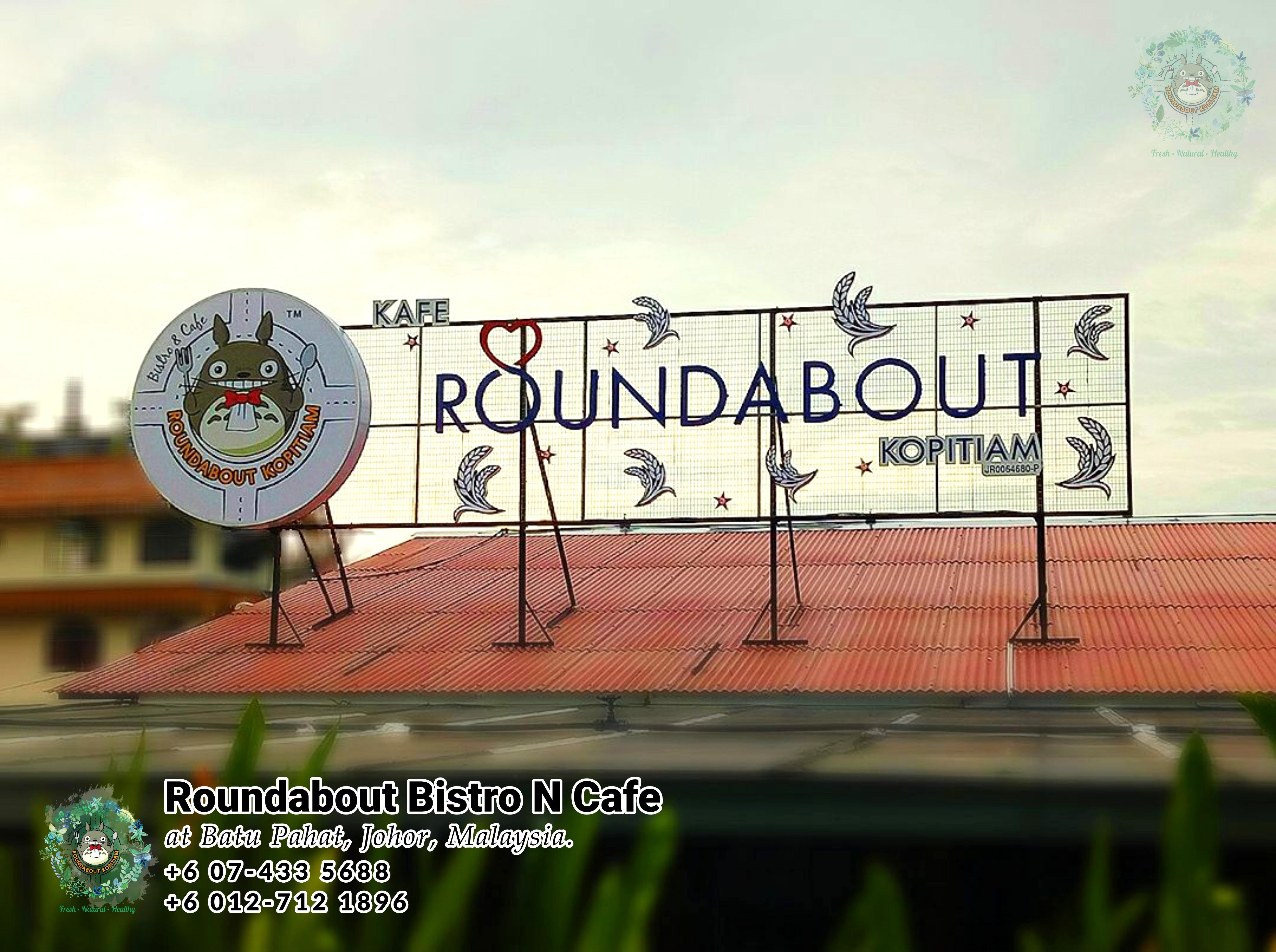 Batu Pahat Roundabout Bistro N Cafe Malaysia Johor Batu Pahat Totoro Kafe Bangunan Bersejarah Kafe Batu Pahat Landmark Bufet Hari Lahir Parti Perkahwinan Acara Kopitiam PA01-01
