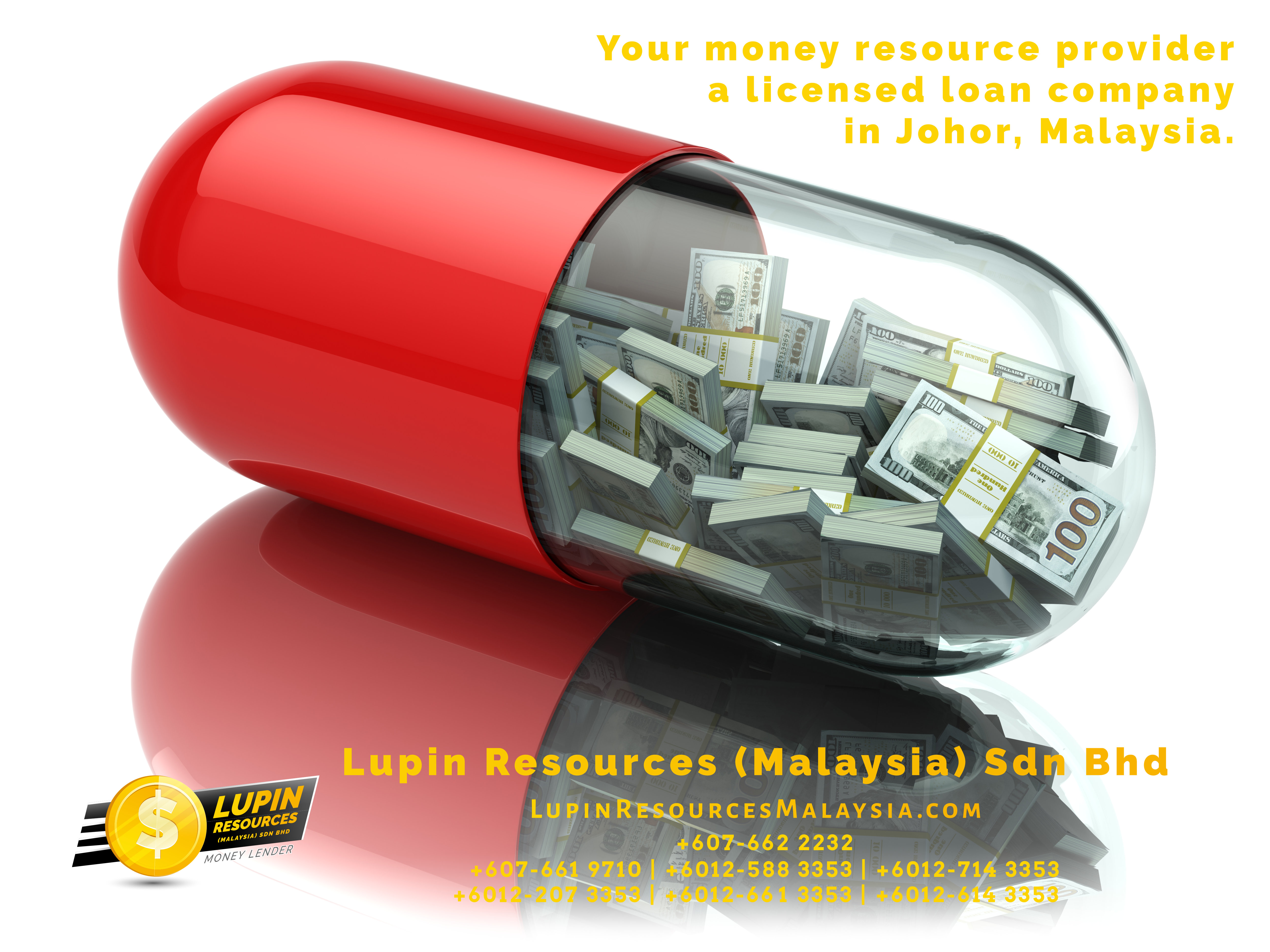 Johor Licensed Loan Company Licensed Money Lender Lupin Resources Malaysia SDN BHD Your money resource provider Kulai Johor Bahru Johor Malaysia Business Loan A01-19
