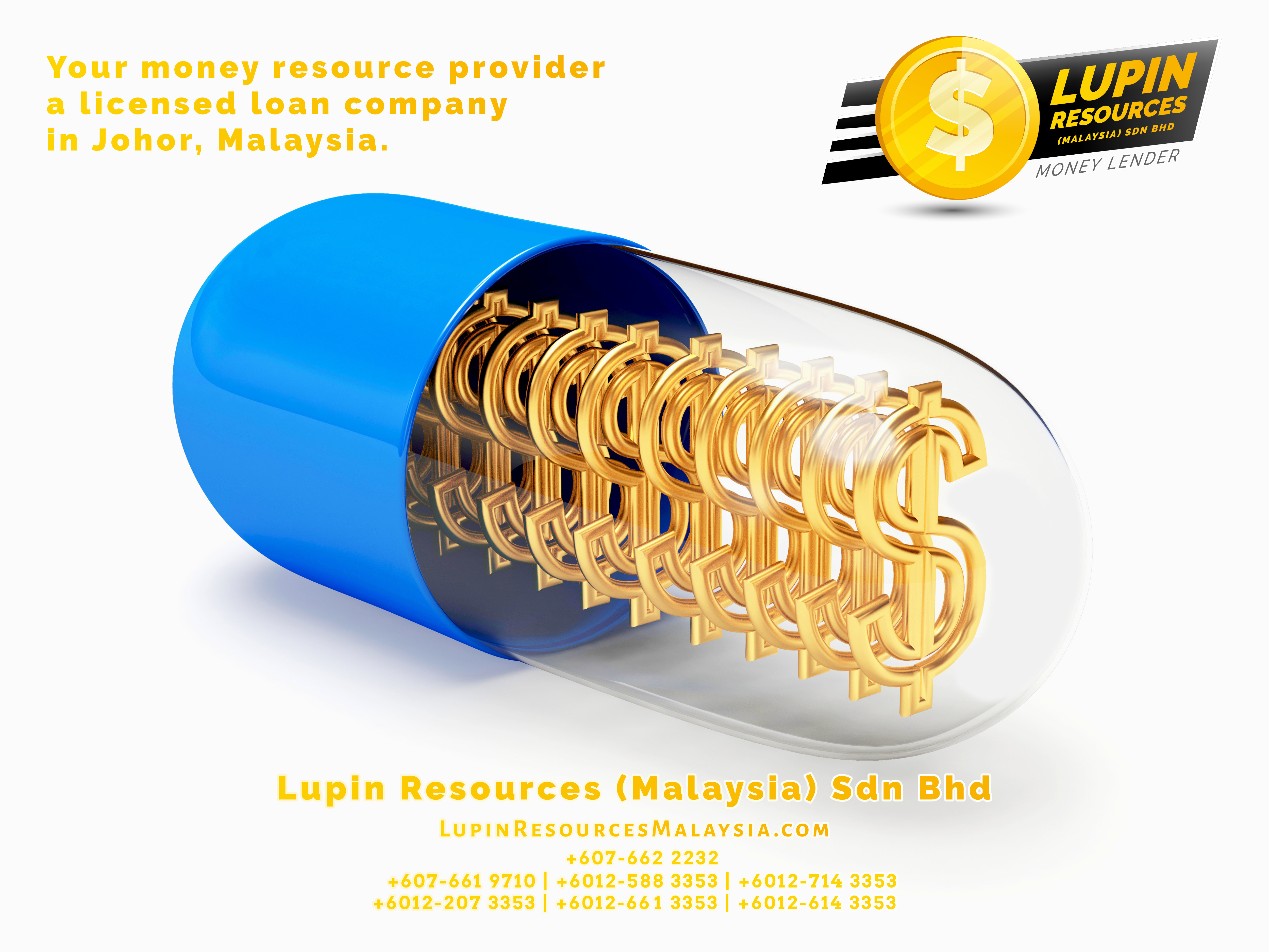 Johor Licensed Loan Company Licensed Money Lender Lupin Resources Malaysia SDN BHD Your money resource provider Kulai Johor Bahru Johor Malaysia Business Loan A01-37