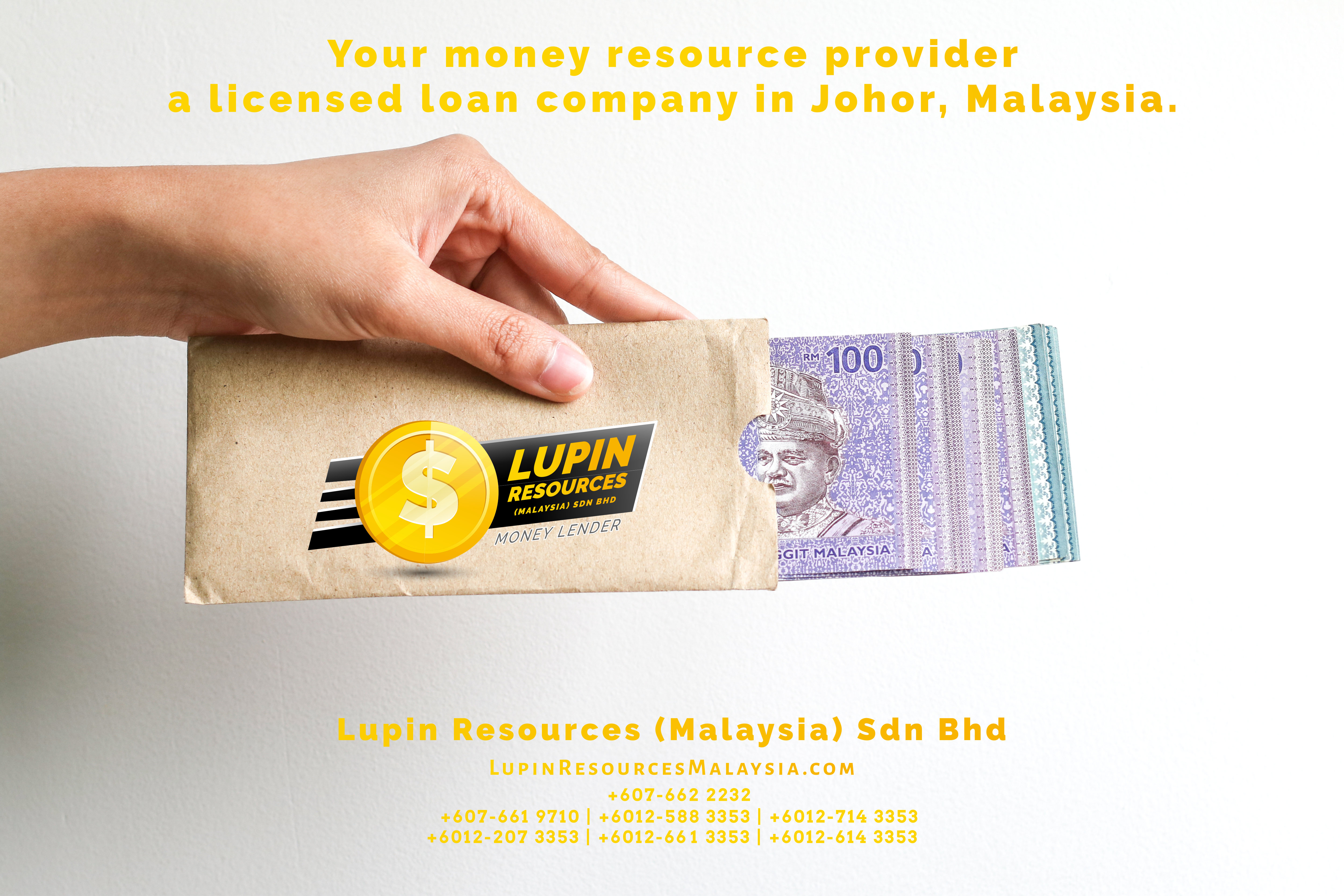 Johor Licensed Loan Company Licensed Money Lender Lupin Resources Malaysia SDN BHD Your money resource provider Kulai Johor Bahru Johor Malaysia Business Loan A01-77